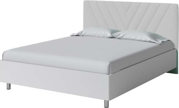 Изображение товара Двуспальная кровать Proson Ora 160x200 (белый/Teddy 302 жемчужный)
