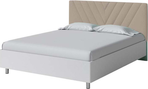 Изображение товара Двуспальная кровать Proson Ora 160x200 (белый/Teddy 302 тауп)