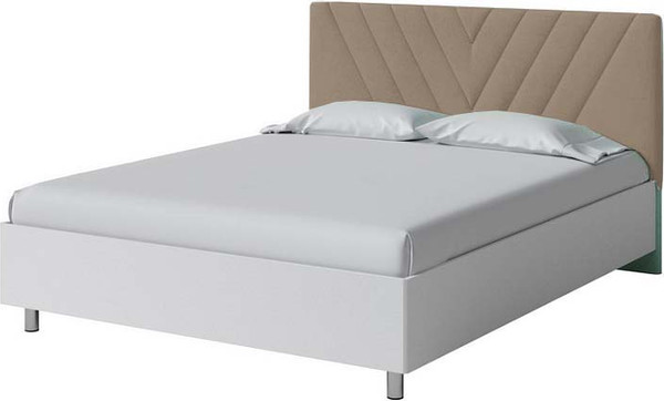 Изображение товара Двуспальная кровать Proson Ora 160x200 (белый/Teddy 306 лунный)