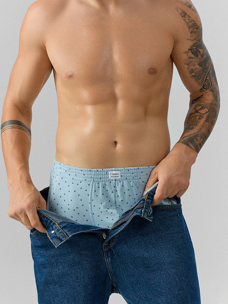 Изображение товара Трусы мужские Mark Formelle 411155 (р.102-112, узор на серо-голубом/декор)
