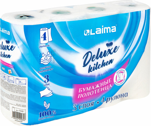 Изображение товара Бумажные полотенца Laima Deluxe / 115400