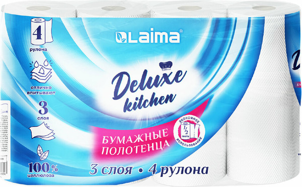 Изображение товара Бумажные полотенца Laima Deluxe / 115400