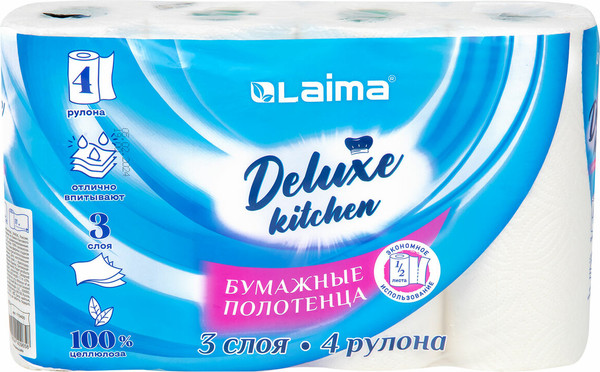 Изображение товара Бумажные полотенца Laima Deluxe / 115400