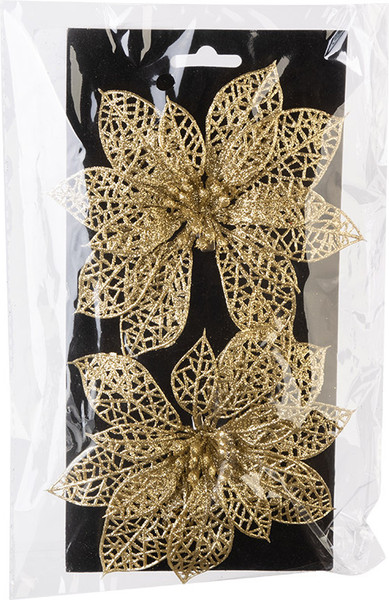 Изображение товара Набор елочных игрушек Волшебная страна Цветы / 110236 (2шт, золотой)