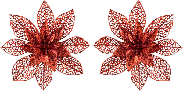 Изображение товара Набор елочных игрушек Волшебная страна Цветы / 110235 (2шт, красный)