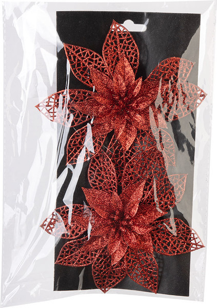 Изображение товара Набор елочных игрушек Волшебная страна Цветы / 110235 (2шт, красный)