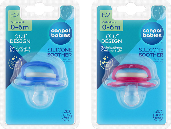 Изображение товара Пустышка Canpol Love&Sea 0-6 мес / 22/506_new (розовый/голубой)