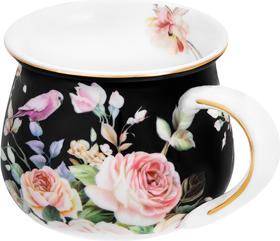 Изображение товара Кружка Elan Gallery Певчие птички на черном / 730828