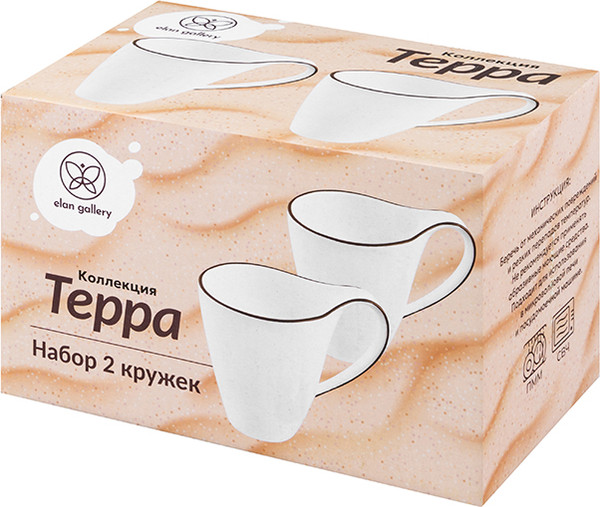 Изображение товара Набор кружек Elan Gallery Терра / 540979 (бежево-белый)