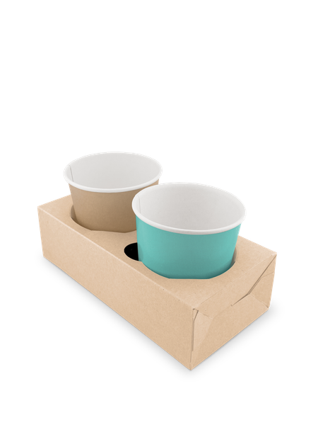 Изображение товара Набор одноразовых держателей для стаканов OSQ Cupholder double 180x90x50 (300шт)