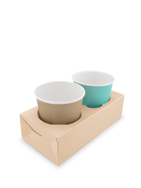 Изображение товара Набор одноразовых держателей для стаканов OSQ Cupholder double 180x90x50 (300шт)