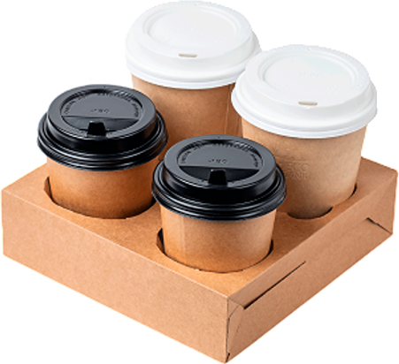 Изображение товара Набор одноразовых держателей для стаканов OSQ Cupholder family 180x180x50 (250шт)