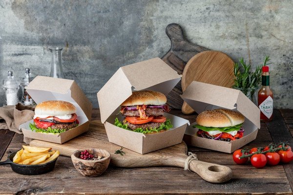 Изображение товара Набор коробок упаковочных для еды OSQ Burger M 100/115x100/115x60 (300шт)