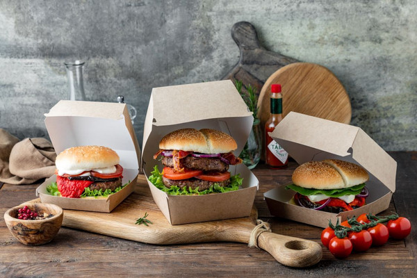 Изображение товара Набор коробок упаковочных для еды OSQ Burger L 123/140x123/140x70 (240шт)