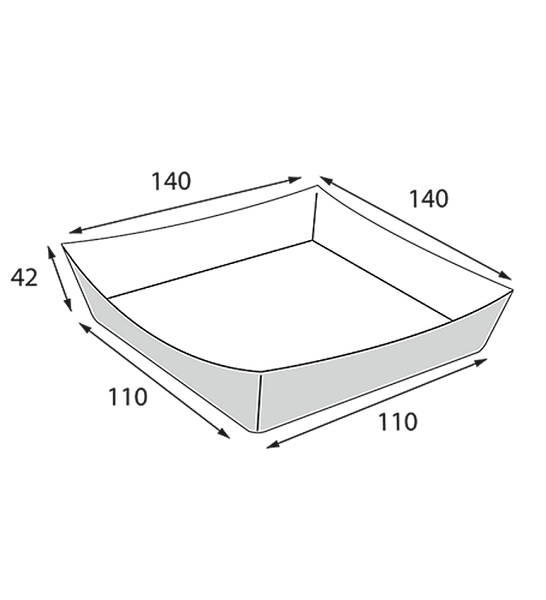 Изображение товара Набор бумажных лотков OSQ Tray 550 noL 110/139x110/139x42 (480шт)