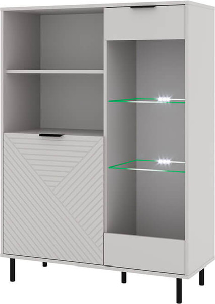 Изображение товара Шкаф с витриной Anrex Runa 1V1D2N (персидский жемчуг/амарок)