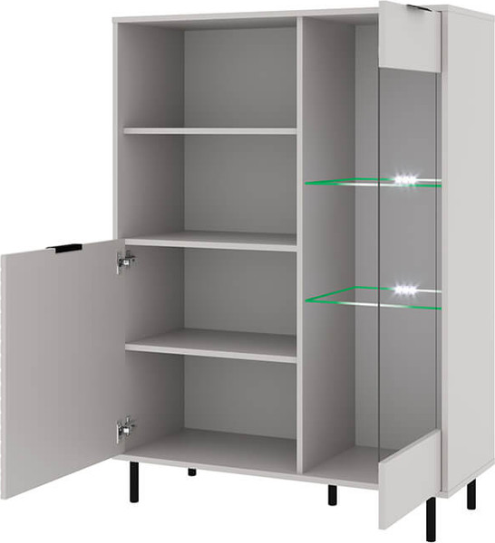 Изображение товара Шкаф с витриной Anrex Runa 1V1D2N (персидский жемчуг/амарок)