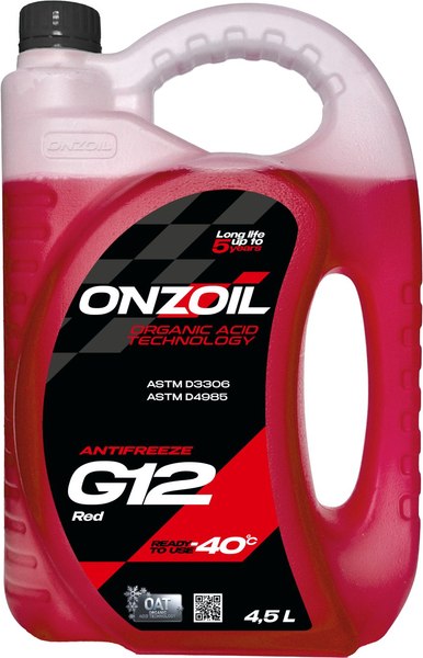 Изображение товара Антифриз Onzoil G12 (4.5л, красный)