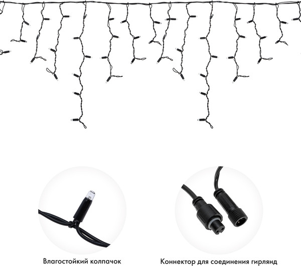 Изображение товара Светодиодная бахрома Neon-Night Айсикл 255-231 (4x0.6м, желтый)