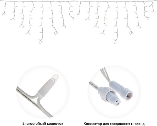 Изображение товара Светодиодная бахрома Neon-Night Айсикл 255-203 (4x0.6м, синий)