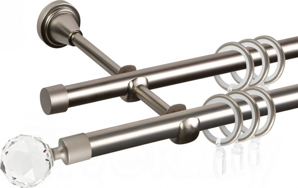 Изображение товара Карниз для штор АС ФОРОС Grace D19Г/19Г + наконечники Кристалл (3м, сатин)