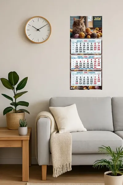 Изображение товара Календарь настенный Атберг 98 Пушистый кот (4610150101265)