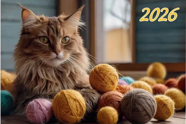 Изображение товара Календарь настенный Атберг 98 Пушистый кот (4610150101265)