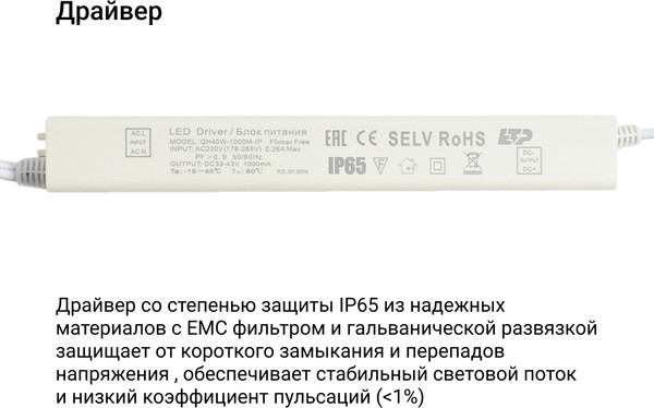 Изображение товара Панель светодиодная ETP ДВО 01-1x40-001 УХЛ4 / 358231-54