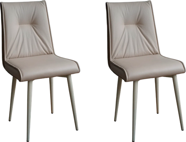 Изображение товара Набор стульев ДСВ Сенатор (2 шт, кожа бежевая/опора бежевая)