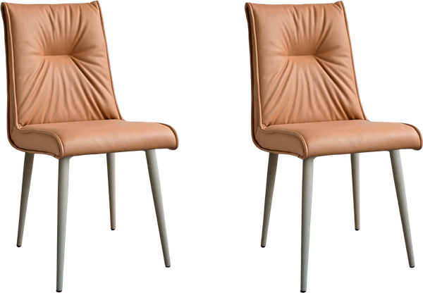 Изображение товара Набор стульев ДСВ Сенатор (2 шт, кожа коричневая/опора бежевая)