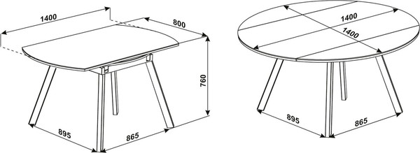Изображение товара Обеденный стол ДСВ Раунд 140х80 (черный)