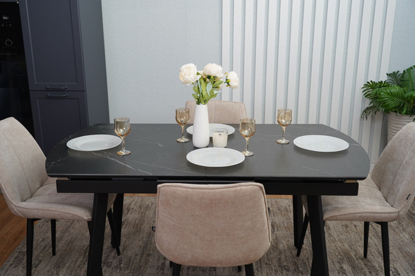 Изображение товара Обеденный стол ДСВ Барон 150х80х40 (черный)