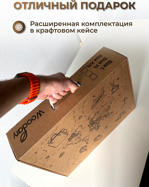 Изображение товара Декор настенный Woodary Карта мира многоуровневая XL. С подложкой / 31491 (венге)