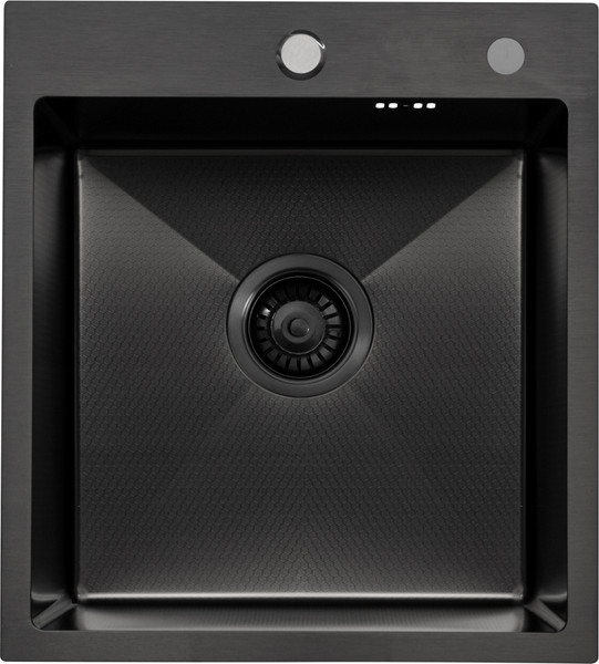 Изображение товара Мойка кухонная Basic CL DS Decor 45x50 (черный, коландер, дозатор)