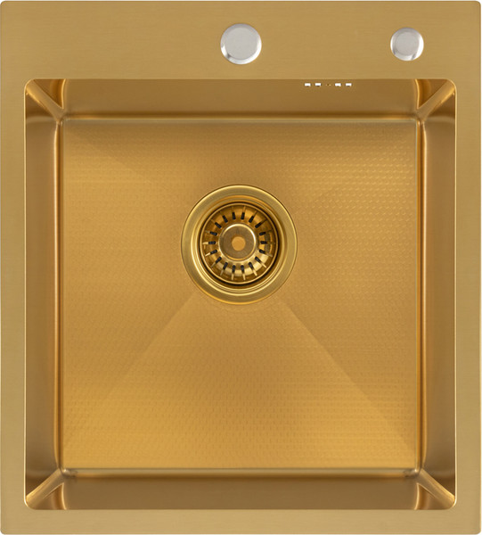 Изображение товара Мойка кухонная Basic CL DS Decor 45x50 (золото, коландер, дозатор)