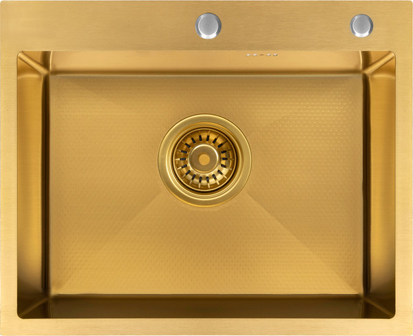 Изображение товара Мойка кухонная Basic CL DS Decor 60x50 (золото, коландер, дозатор)