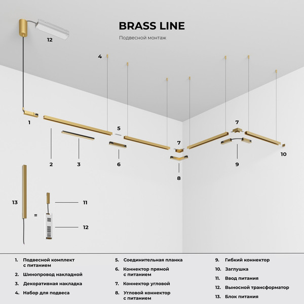 Изображение товара Заглушка для шинопровода Elektrostandard Brass Line 85230/00 (2шт, латунь)