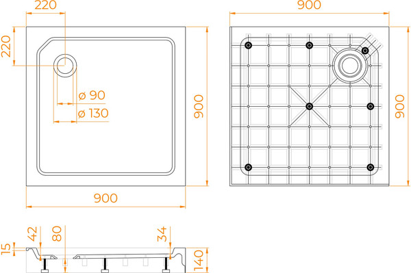 Изображение товара Душевой поддон RGW SMC-C W / 12350199-01