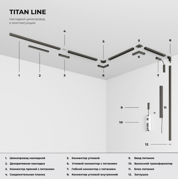 Изображение товара Коннектор для трековой системы Elektrostandard Titan Line 85007/00 (титан)