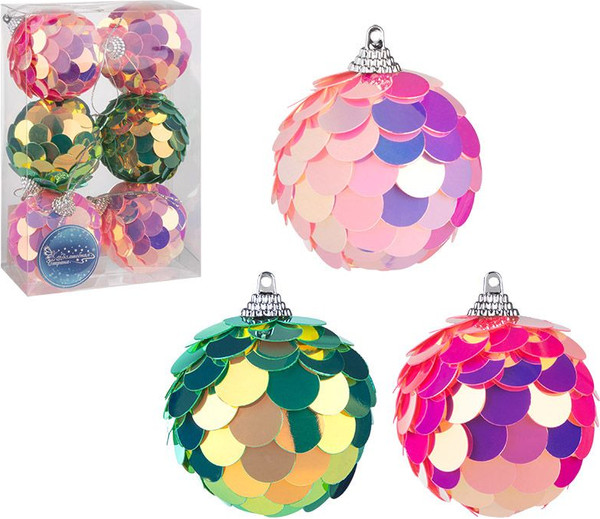 Изображение товара Набор шаров новогодних Волшебная страна Калейдоскоп / 110450 (6шт)