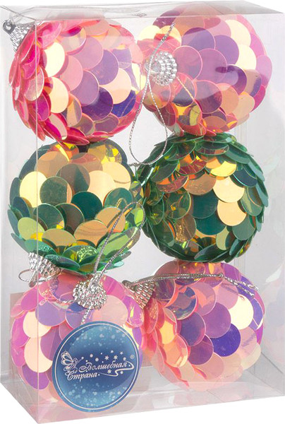 Изображение товара Набор шаров новогодних Волшебная страна Калейдоскоп / 110450 (6шт)