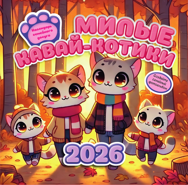 Изображение товара Календарь настенный АСТ Милые кавай-котики. 2026 год (9785171769048)
