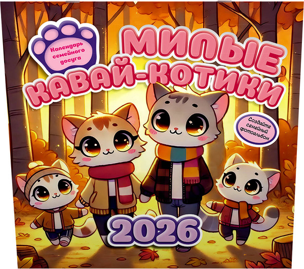 Изображение товара Календарь настенный АСТ Милые кавай-котики. 2026 год (9785171769048)