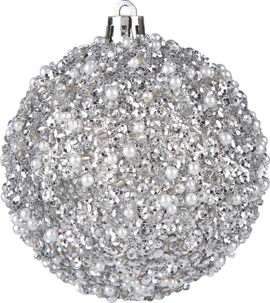 Изображение товара Набор шаров новогодних Волшебная страна Сияние серебряное / 110458 (4шт)