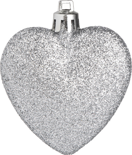 Изображение товара Набор елочных игрушек Волшебная страна Сердце серебряное / 110448 (12шт)