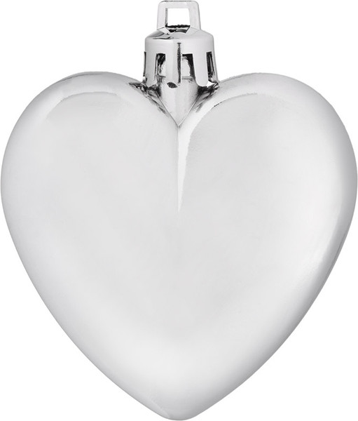 Изображение товара Набор елочных игрушек Волшебная страна Сердце серебряное / 110448 (12шт)