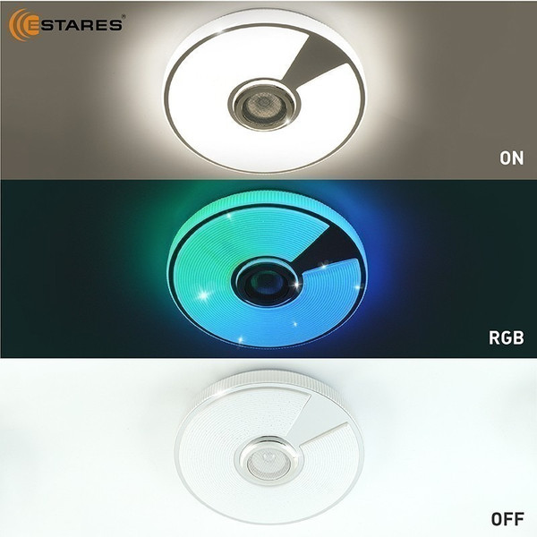 Изображение товара Потолочный светильник Estares Song RGB 40W R-APP-330x65-WHITE/CHROME/SHINY-220-IP20