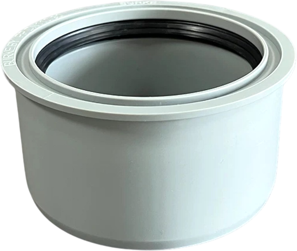 Изображение товара Переходник внутренней канализации Burke Суперкомпакт PP DN 110x90 / 11090G (серый)