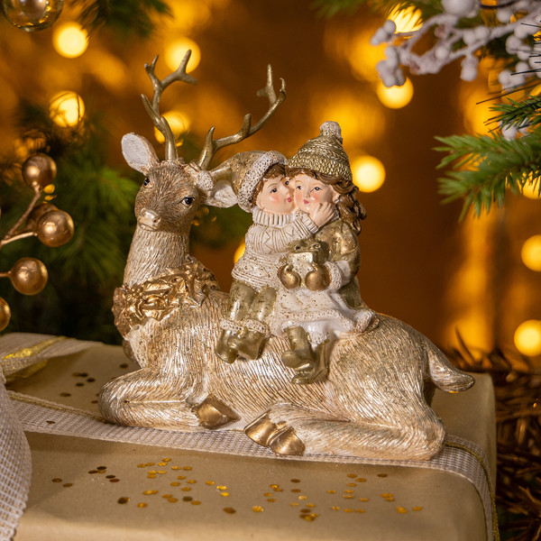 Изображение товара Статуэтка Lefard Дети на олене / 162-1282