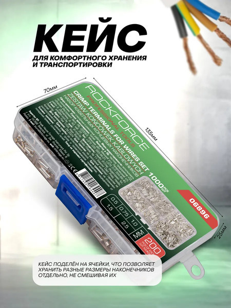Изображение товара Набор наконечников для кабеля RockForce RF-06896 (62190)